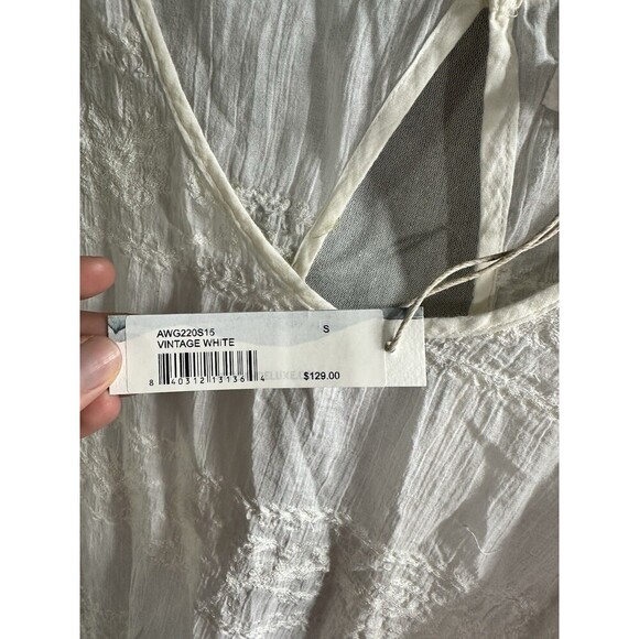 NWT Artisan de Luxe Vintage‎ White Embroided Boho Blouse Cotton Lace S - Picture 5 of 7
